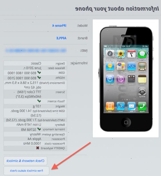 Hvordan sjekke om din iPhone er låst. Navigere til et register service.