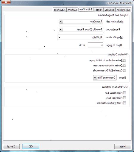 Hvordan sette åpningen visning av en PDF i Acrobat Professional. Med PDF-dokumentet åpent i Acrobat, klikker dokumentegenskaper på filmenyen.