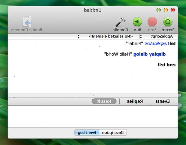 Hvordan lage et program i AppleScript. Lær å søke etter kommandoer lett i ordboka.