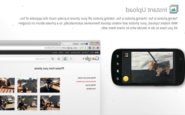 Hvordan laste opp bilder i Google+. I strømmen din, klikker du på kameraikonet i aksje-boksen.