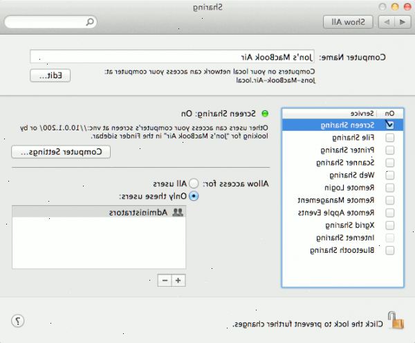 Hvordan få tilgang til andre datamaskiner på mac. Logg inn på din mac bruker nettverket administrator brukernavn og passord.