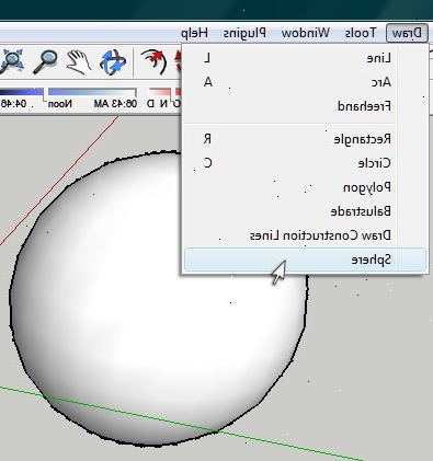 Hvordan lage en kule i sketchup. Lag en sirkel (den størrelsen du vil sfæren å være) i en akser.
