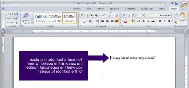 Hvordan legge til en fotnote til Microsoft Word. Gå til "view"-menyen og velg "sidevisning.".