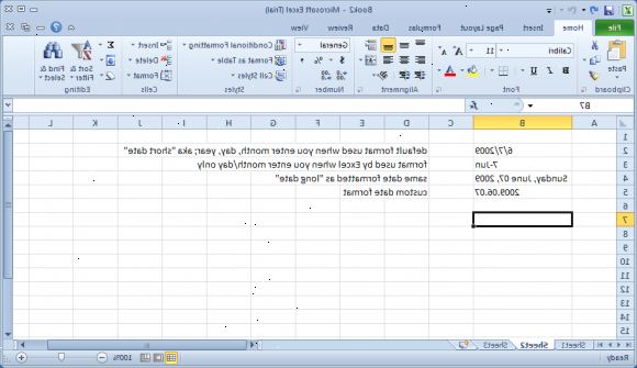 Hvordan endre dato formater i Microsoft Excel. Marker alle datofelt.
