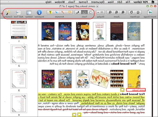 Hvordan å utheve tekst i et PDF-dokument. Klikk på adobe knappen nederst på dokumentet for å åpne adobe verktøylinjen.