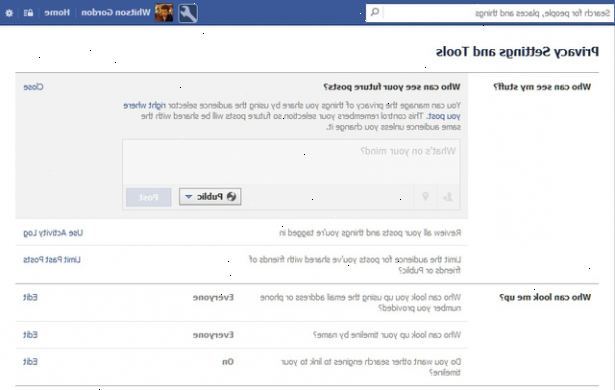 Hvordan håndtere facebook alternativer for personvern. Skriv ditt ønskede statusen i newsfeed bar.
