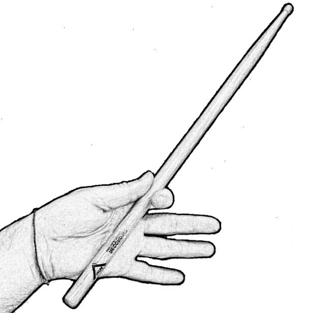 Hvordan å holde en drumstick. Starte med noen kjepper i hånden.